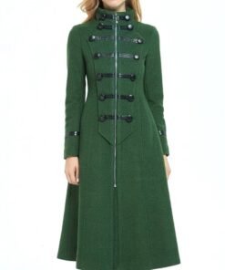 Women’s Green Military Style Wool Coat