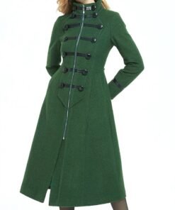 Women’s Green Military Style Wool Coat