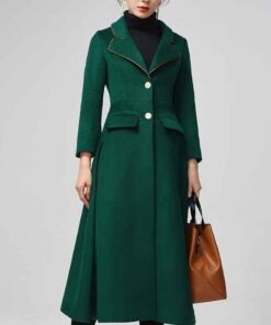Women’s Green Maxi Wool Coat