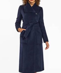 Baby Alpaca Long Wide Collar Wrap Women Coat