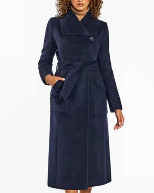 Baby Alpaca Long Wide Collar Wrap Women Coat