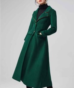Women’s Green Maxi Wool Coat