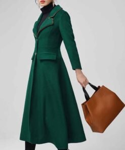 Women’s Green Maxi Wool Coat