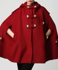 Women’s Classic Wool Hooded Cape Coat