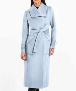 Baby Alpaca Long Wide Collar Wrap Women Coat