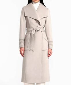 Baby Alpaca Long Wide Collar Wrap Women Coat