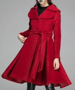 Women’s Feminine Swing Fit and Flare Wool Coat