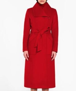 Baby Alpaca Long Wide Collar Wrap Coat