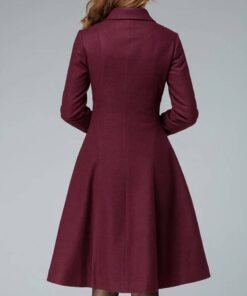 Women’s Designer Retro Maroon Coat