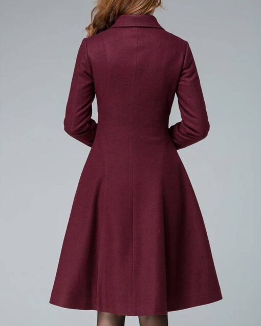 Women’s Designer Retro Maroon Coat