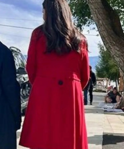 Ashley Greene Deck The Walls Red Wool Coat