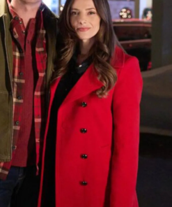 Ashley Greene Deck The Walls Red Wool Coat
