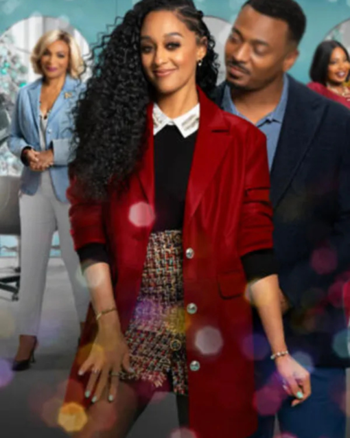 Tia Mowry A Very Merry Beauty Salon Red Coat