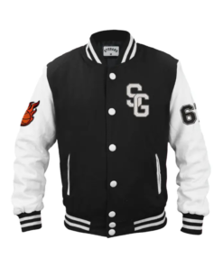Stegaro Black And White Letterman Varsity Jacket