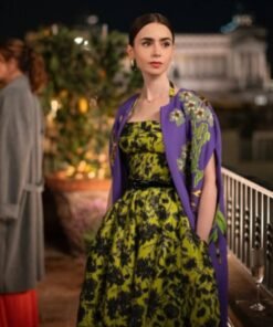 Emily In Paris S04 Lily Collins Purple Cape Coat