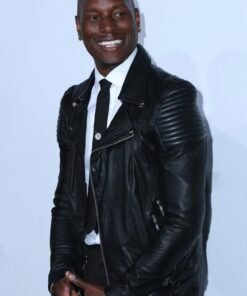 Tyrese Gibson Fast and Furious 7 Black Leather Jacket
