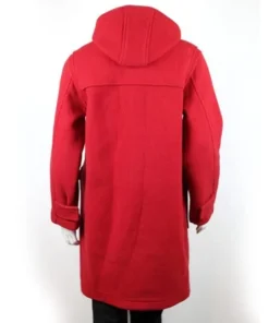 Women’s Duffle Wool Red Hooded Coat