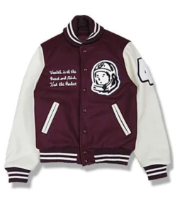 BBC Maroon and White Letterman Jacket