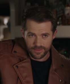 Christmas At Plumhill Manor 2024 Kyle Pryor Brown Leather Jacket