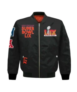 Super Bowl LIX 2025 New Orleans Bomber Jacket – Black
