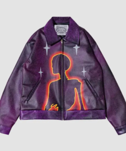 Evil Spirit Leather Syntetys Evelyn Purple Jacket