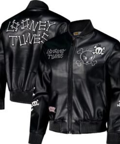 Looney Tunes Freeze Max Tweety Bones Black Full-zip Varsity Jacket