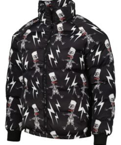 The Simpsons Freeze Max Family Raglan Full-zip Black Puffer Jacket