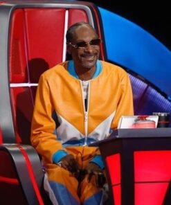 The Voice S026 Snoop Dogg Colorblock Yellow Leather Tracksuit