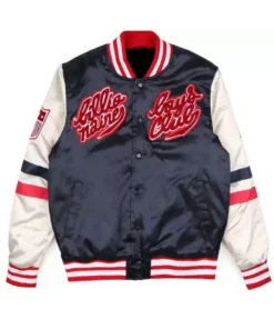 Billionaire Boys Club Majestic Eva Stadium Silver and Blue Varsity Jacket