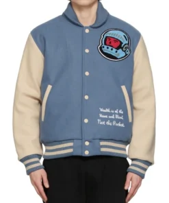 Cafeteria BBC Blue and Off-White Letterman Jacket