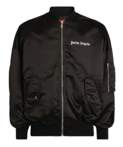 Palm Angels Logo Black Bomber Jacket