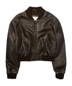 Sam Brown Cropped Bomber Leather Jacket
