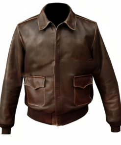 Men’s Air Force Flight Aviator Brown Distressed Leather Jacket