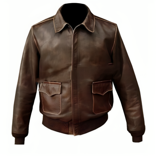 Men’s Air Force Flight Aviator Brown Distressed Leather Jacket