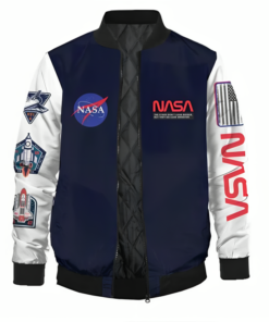 Mens Take Off Nasa Bomber Versity Jacket