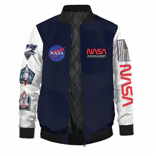 Mens Take Off Nasa Bomber Versity Jacket