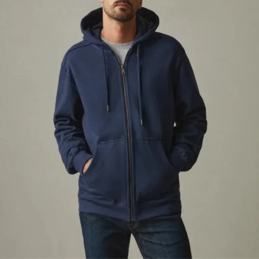 Mens Blue Full Zip Hoodies