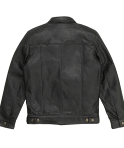 Tom Black Genuine Leather Trucker Jacket