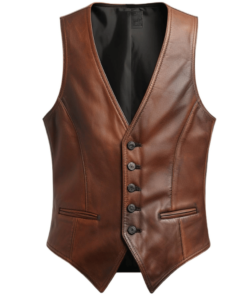 Vintage Men’s Brown Leather Vest
