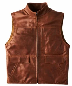 Mens Brown Leather Vest