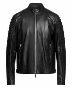 Black Quilted Leather Jacket Cafe Racer