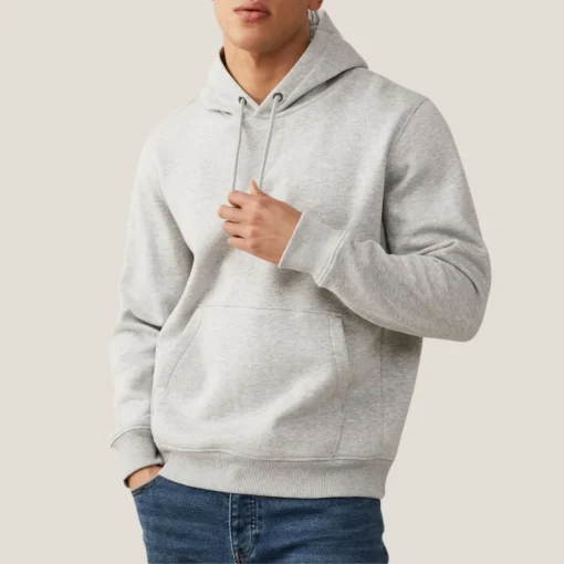 Mens Pullover Grey Light Hoodie