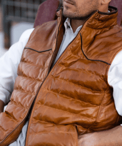 Men’s Brown Real Leather Vest
