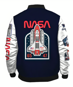 Mens Take Off Nasa Bomber Versity Jacket