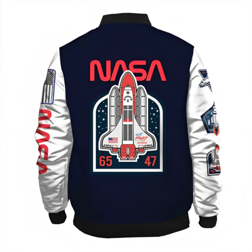 Mens Take Off Nasa Bomber Versity Jacket