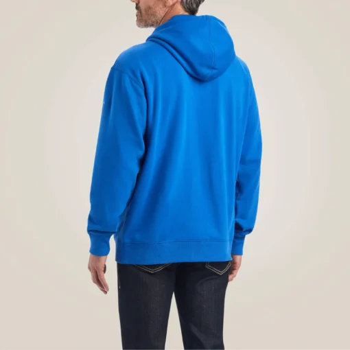 Mens True Blue Plain Hoodie