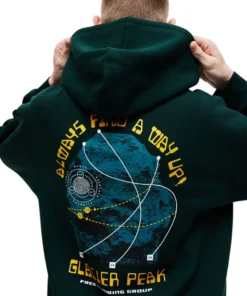 Mens Dark Green Loose Fit Hoodie