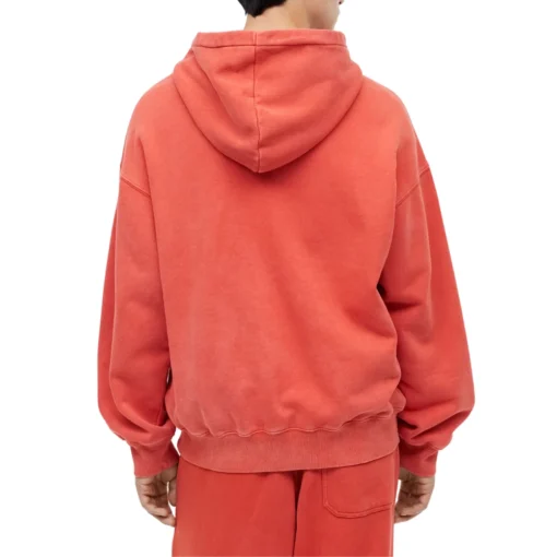 Mens Orange Pullover Oversized Hoodie