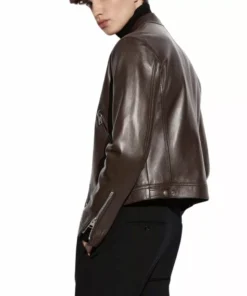 Harold Classic Dark Brown Leather Racer Jacket