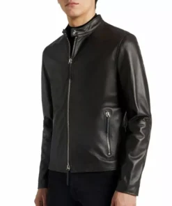 Mens Plain Brown Leather Jacket